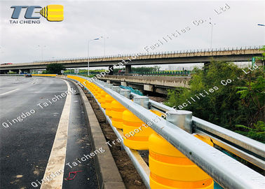Good price غلتک ایمنی ریلی گالوانیزه سیستم مانع غلتکی Pu غلتک زرد آنلاین